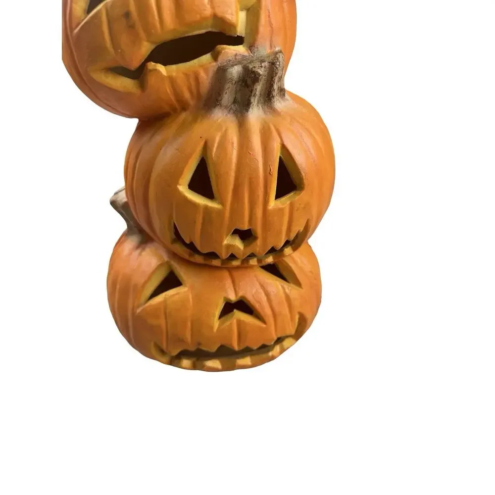 Vintage 1995 Trendmasters Halloween Pumpkin Jack O Lantern Stack Light Large